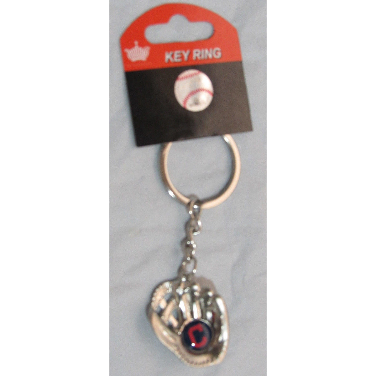 MLB Chrome Glove With "C" Logo in Palm Key Chain Cleveland Indians AMINCO