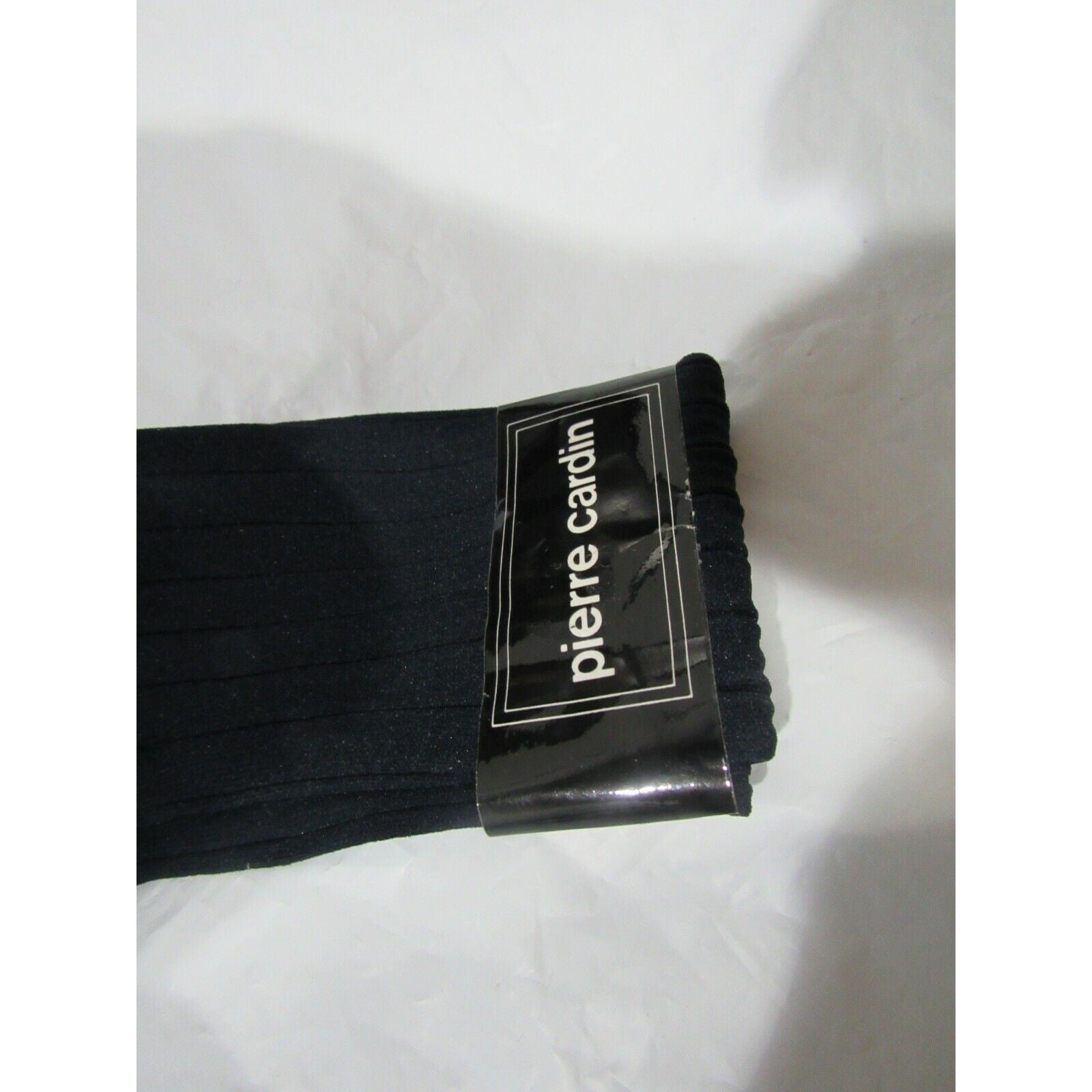 New Vintage PIERRE CARDIN Stripped Navy Blue Nylon Men's Dress Socks Size 13-17