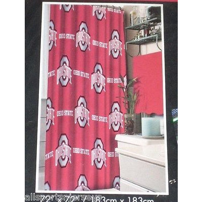 NCAA 72 X 72 Inch Fabric Shower Curtain Ohio State