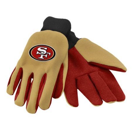 NFL San Francisco 49ers Colored Palm Utility Gloves Gold w/Red Palm by FOCO