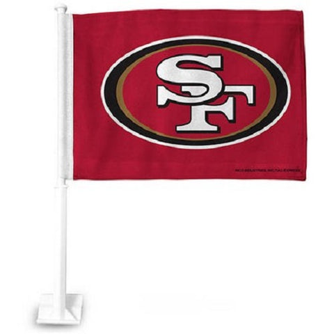 NFL San Francisco 49ers Logo on Red Window Car Flag Rico