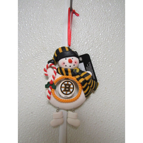 NHL Boston Bruins Clay Dough Snowman Christmas Ornament by Team Sports America