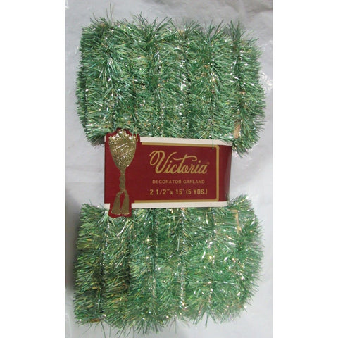 Lite Green Victoria Decorator Garland 2 1/2" wide 15 feet Long