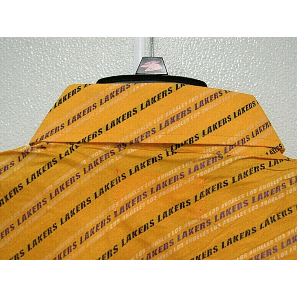 NBA Los Angeles Lakers Gold Button Up Dress Shirt by Headmaster Designer Label Size 3XL