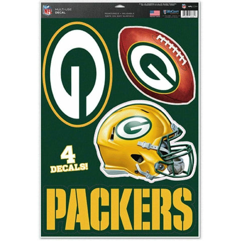NFL Green Bay Packers 11" x 17" Ultra Decals/Multi-Use Decals 4ct Sheet WinCraft