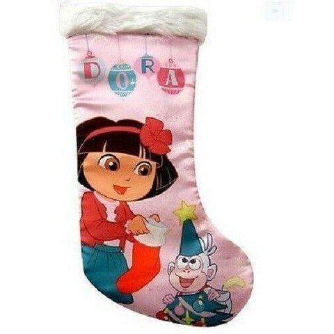 Nickelodeon Dora 16″ Pink Satin Christmas Stocking Made by Kurt S. Adler