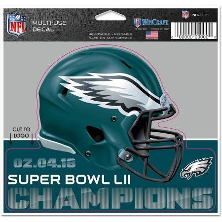 Philadelphia Eagles Super Bowl LII 4.5 x 5.75 Multi-Use Helmet Decal WinCraft