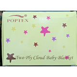 Bears Collection Two Ply Cloud Baby Blanket Blue Background 54" by 39" by POPTEX