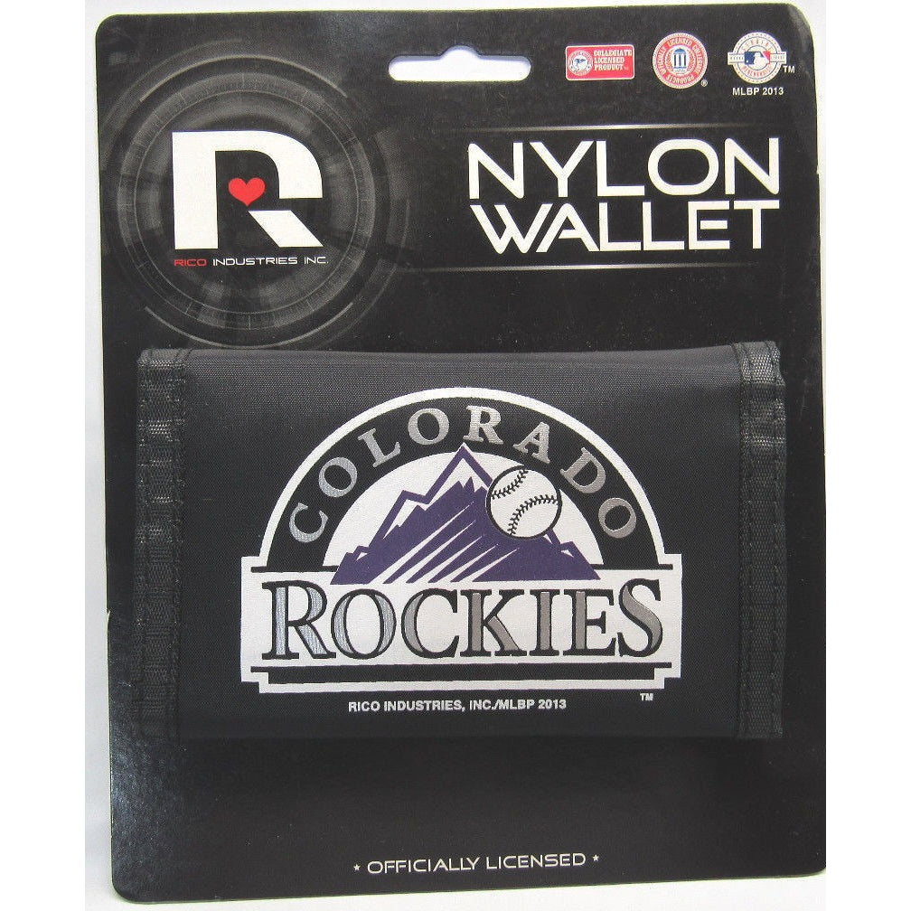 MLB Colorado Rockies Tri-fold Nylon Wallet with Printed Logo