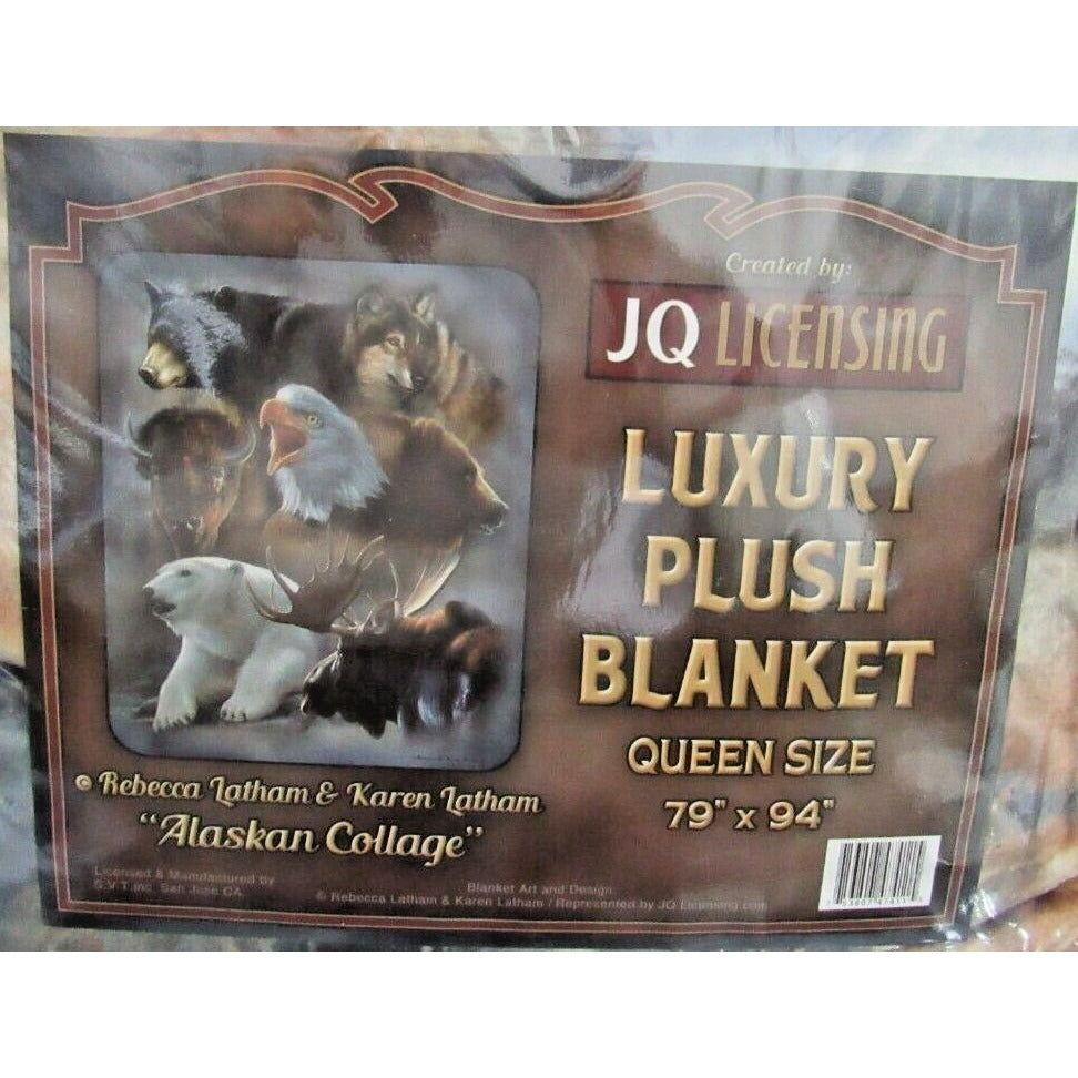"ALASKA COLLAGE" Rebecca & Karen Latham Luxury Plush Blanket Queen