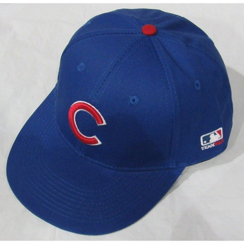 MLB Chicago Cubs Adult Cap Flat Brim Raised Replica Cotton Twill Hat Royal Home