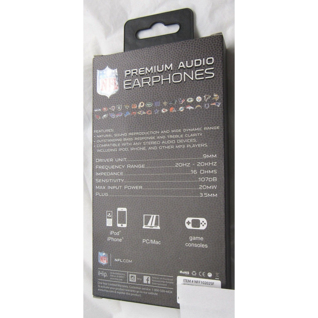 NFL iHip Team Logo Earphones Oakland Raiders