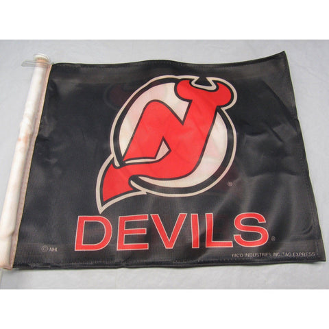 NHL New Jersey Devils Logo Black Window Car Flag RICO or Fremont Die