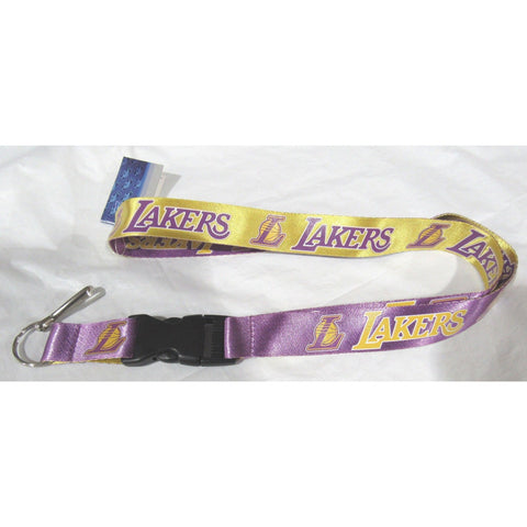 NBA Los Angeles Lakers Reversible Lanyard No Clip Keychain 23" Long 1" Wide by Aminco