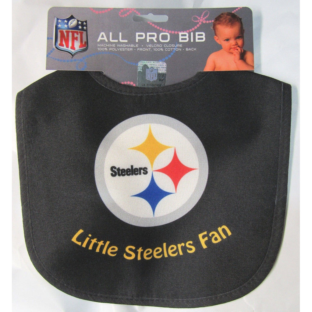 NFL Pittsburg Steelers Black LITTLE FAN All Pro INFANT BIB by WinCraft