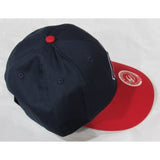 MLB Cleveland Indians Youth Cap Flat Brim Raised Replica Cotton Twill Hat Black/Red