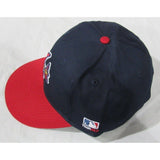 MLB Atlanta Braves Adult Cap Flat Brim Raised Replica Cotton Twill Hat Navy/Red Alt