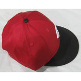 MLB Cincinnati Reds Youth Cap Flat Brim Raised Replica Cotton Twill Hat ROAD Red/Black