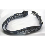 NHL Buffalo Sabres White Letters Blue Lanyard Detachable Buckle 23" L 3/4" W by Aminco