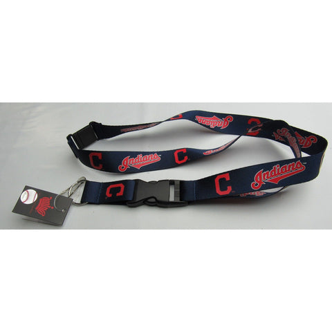 MLB Cleveland Indians Blue Lanyard Detachable Buckle 23" L 3/4" W by Aminco