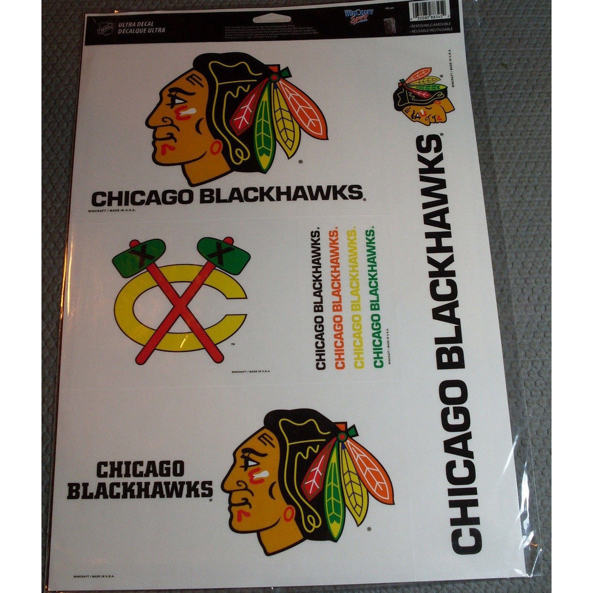 NHL Chicago Blackhawks Ultra Decals Set of 5 By WINCRAFT White