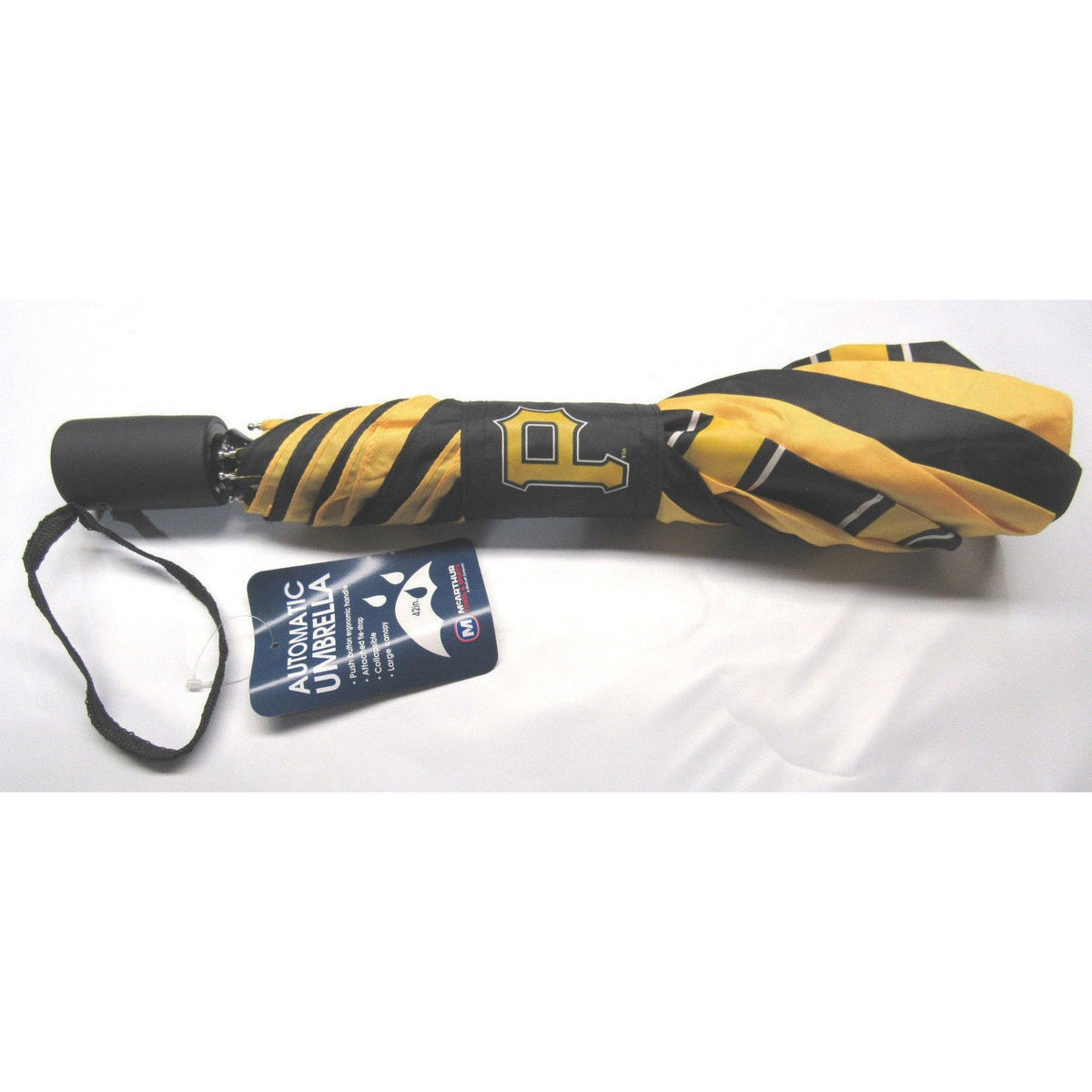 MLB Travel Umbrella Pittsburgh Pirates "P" Logo Yellow & Black Windcraft