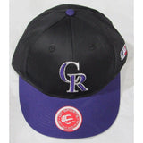 MLB Colorado Rockies Youth Cap Flat Brim Raised Replica Cotton Twill Hat Alt