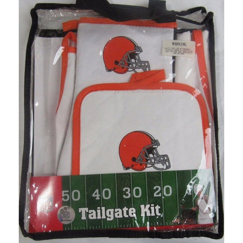 NFL Cleveland Browns BBQ Tailgate Kit 3 Piece Set Apron Oven Mitt Potholder McArthur