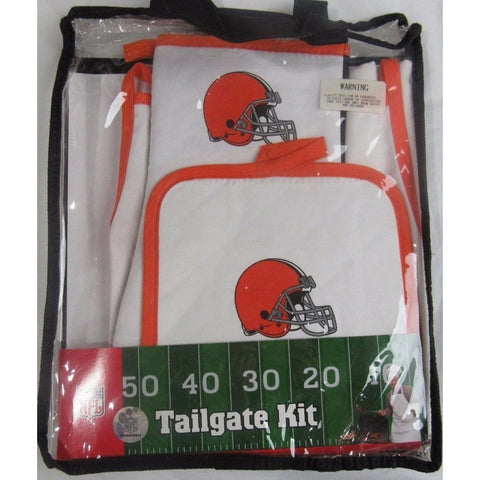 NFL Cleveland Browns BBQ Tailgate Kit 3 Piece Set Apron Oven Mitt Potholder McArthur
