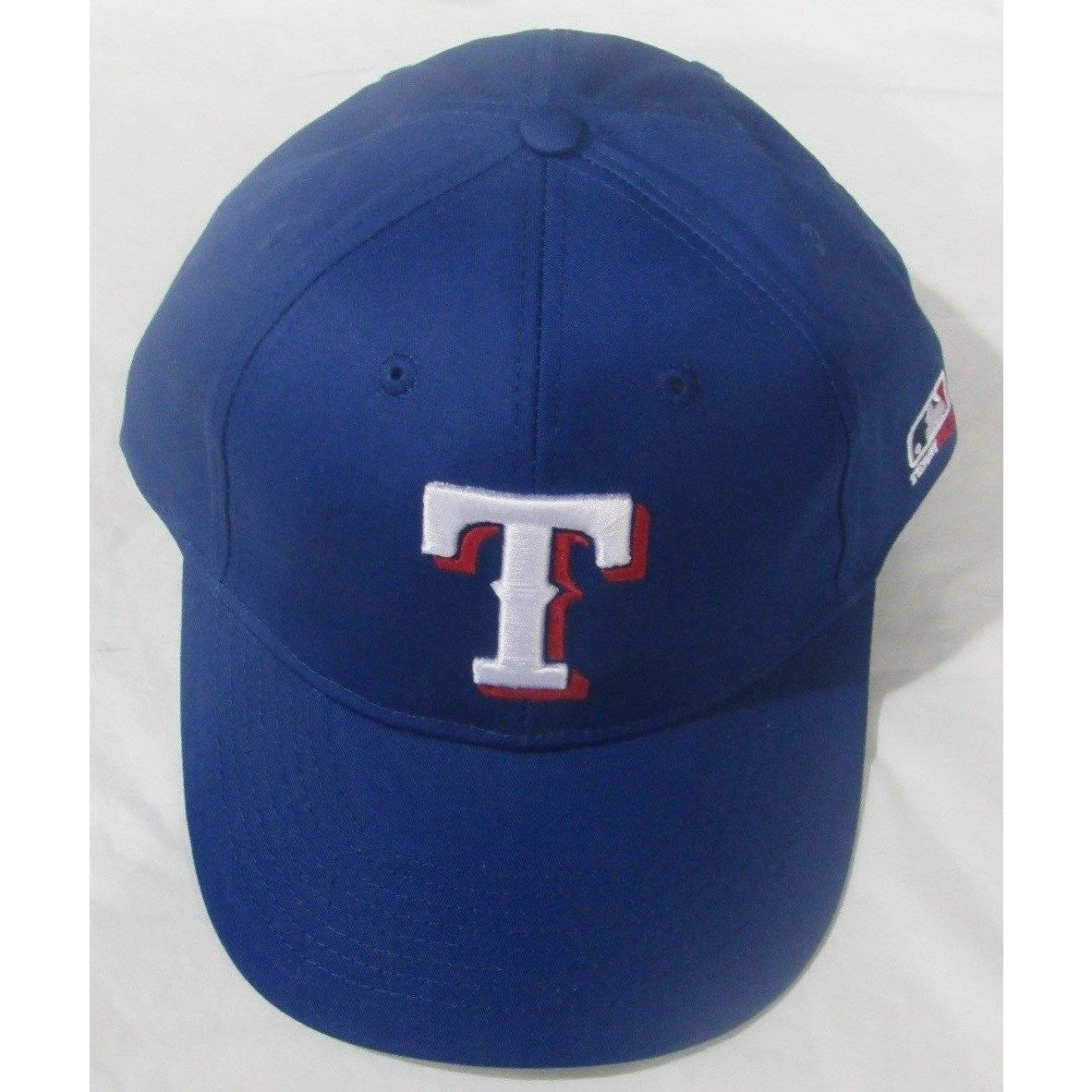 MLB Texas Rangers Adult Cap Flat Brim Raised Replica Cotton Twill Hat Blue