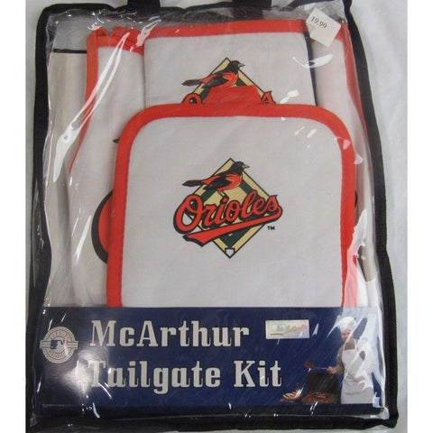 MLB Baltimore Orioles Tailgate Kit 3 Piece Set Apron Oven Mitt Potholder McArthur