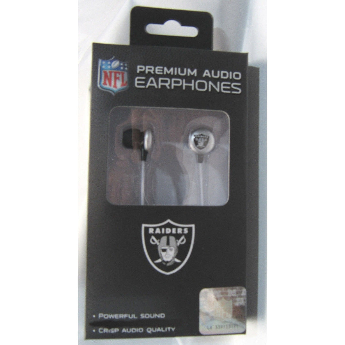 NFL iHip Team Logo Earphones Oakland Raiders
