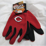MLB NWT NO SLIP PALM UTILITY WORK GLOVES - CINCINNATI REDS - RED W/BLACK PALM