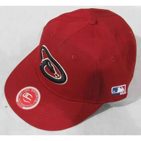 MLB Arizona Diamondbacks Youth Cap Flat Brim Raised Replica Cotton Twill Hat All Red