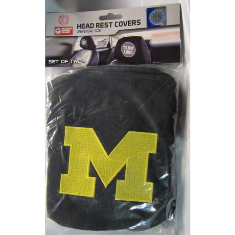 NCAA Michigan Wolverines Headrest Cover Embroidered Logo Set of 2 by Team ProMark