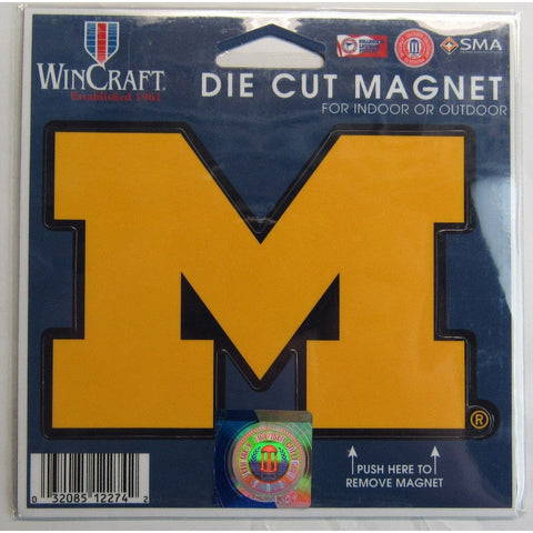 NCAA Michigan Wolverines Die Cut M 4 inch Auto Magnet by WinCraft