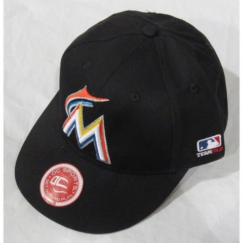 MLB Miami Marlins HAT Youth Cap Flat Brim Raised Replica Cotton Twill Hat