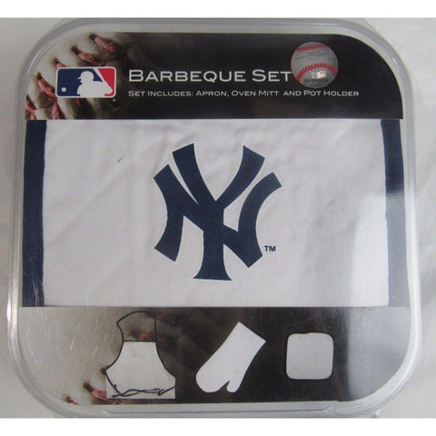 MLB New York Yankees BBQ Tailgate Kit 3 Piece Set Apron Oven Mitt Potholder McArthur