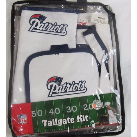 NFL New England Patriots BBQ Tailgate Kit 3 Piece Set Apron Oven Mitt Potholder McArthur