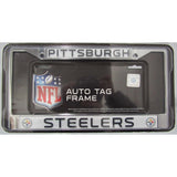 NFL Pittsburgh Steelers Chrome License Plate Frame Thin Letters