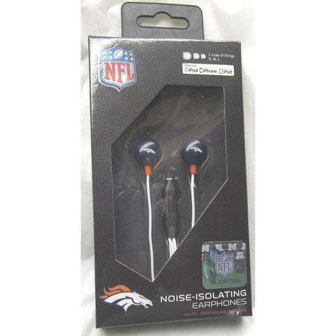 NFL iHip Team Logo Earphones with Microphone Denver Broncos