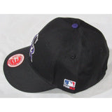 MLB Colorado Rockies Youth Cap Flat Brim Raised Replica Cotton Twill Hat All Black