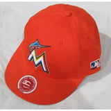 MLB Miami Marlins Youth Cap Flat Brim Raised Replica Cotton Twill Hat Orange