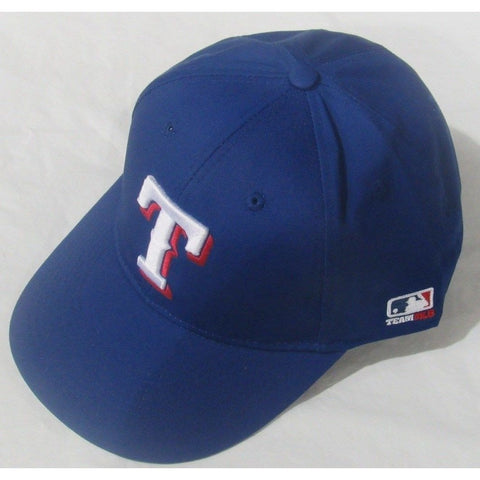 MLB Texas Rangers Adult Cap Flat Brim Raised Replica Cotton Twill Hat Blue