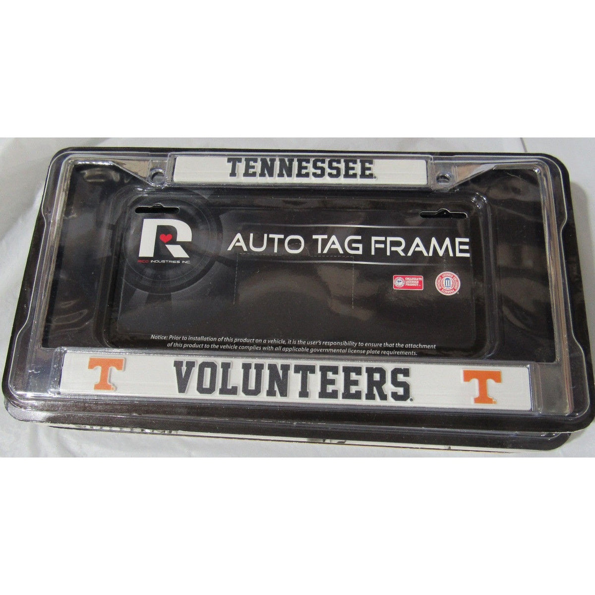 NCAA Tennessee Volunteers Chrome License Plate Frame 2 Color Bottom