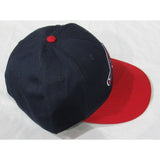 MLB Atlanta Braves Adult Cap Flat Brim Raised Replica Cotton Twill Hat Navy/Red Alt