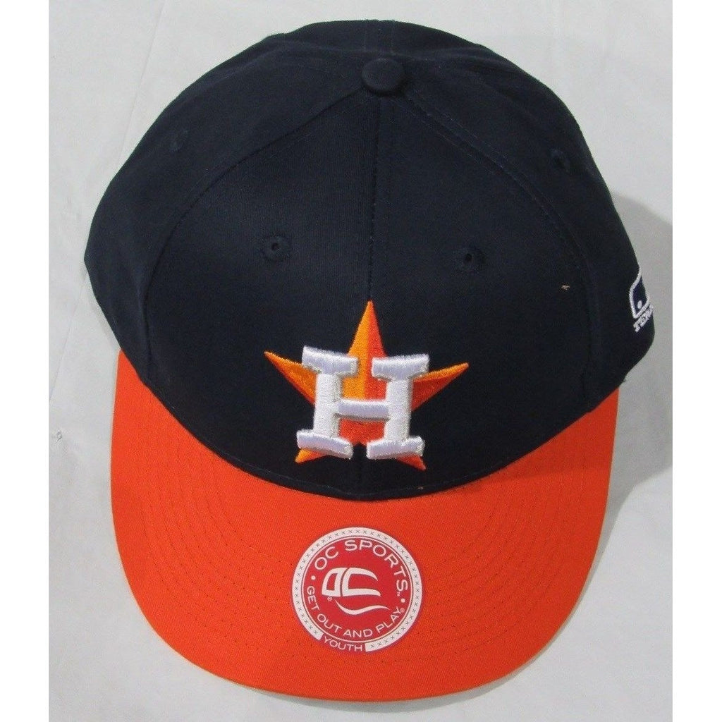 MLB Houston Astros Youth Cap Flat Brim Raised Replica Cotton Twill Hat Road