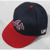 MLB Atlanta Braves Adult Cap Flat Brim Raised Replica Cotton Twill Hat Navy/Red Alt