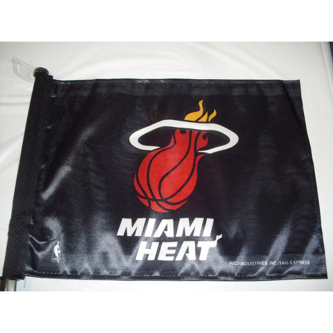 NBA Miami Heat Logo on Black Window Car Flag by Rico Industries