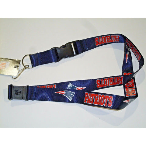 NFL New England Patriots Logo on Blue 23" x 3/4" Lanyard Keychain by Aminco